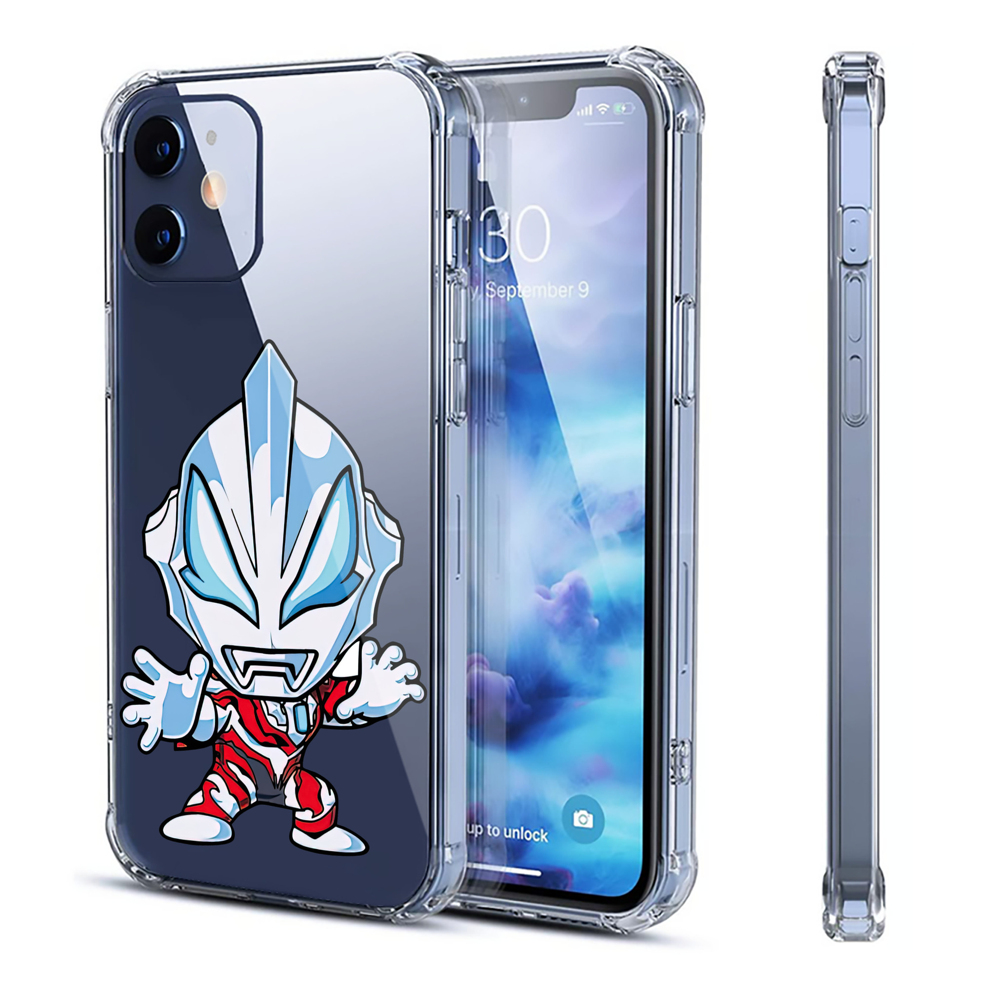 （画像用） ウルトラマン Ultraman 【iPhone 12シリーズ対応】透明スマホケース（クリアソフトケース）